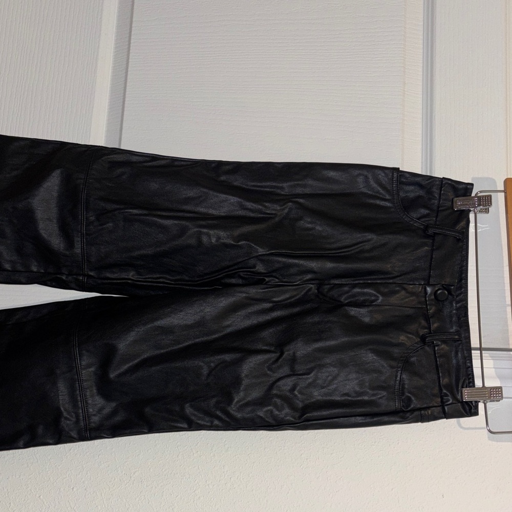 SHEIN Black Faux Leather Trousers